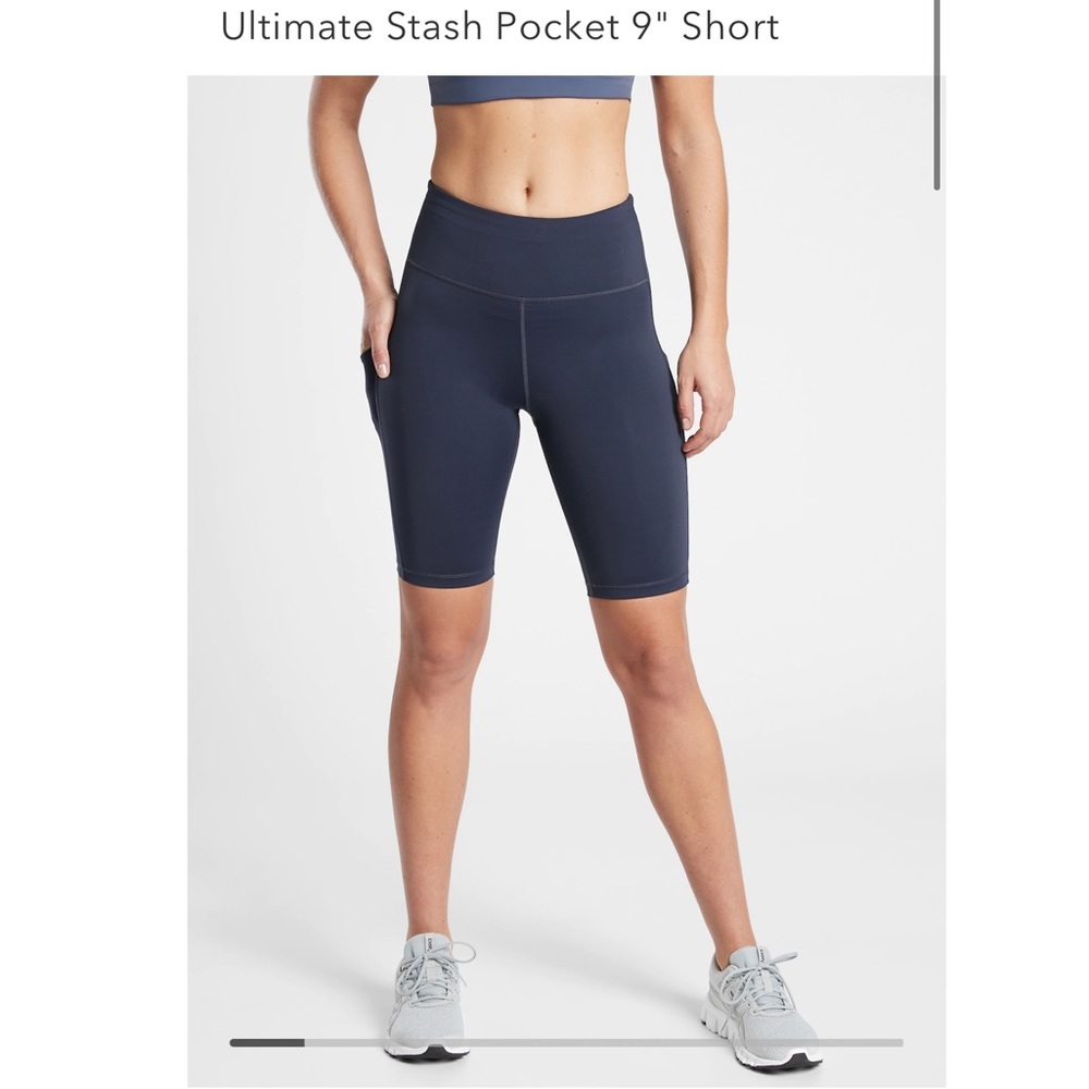Athleta Ultimate Stash Pocket 9” Short Navy XS NWT